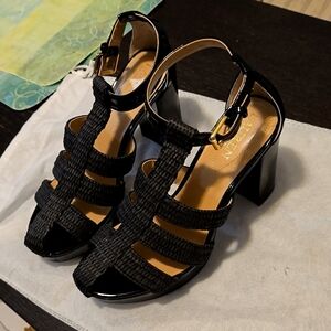 Ralph Lauren black sandals high heels size 6